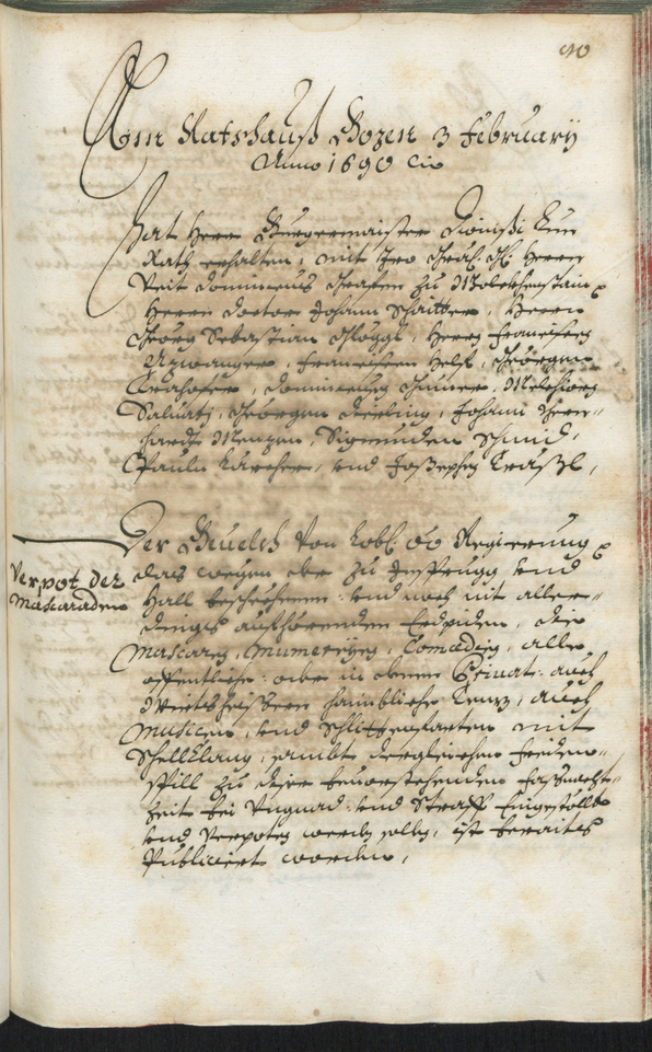 Stadtarchiv Bozen - BOhisto Ratsprotokoll 1689/91 