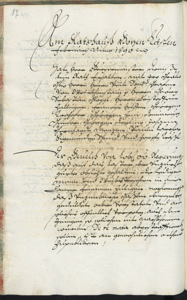 Stadtarchiv Bozen - BOhisto Ratsprotokoll 1689/91 