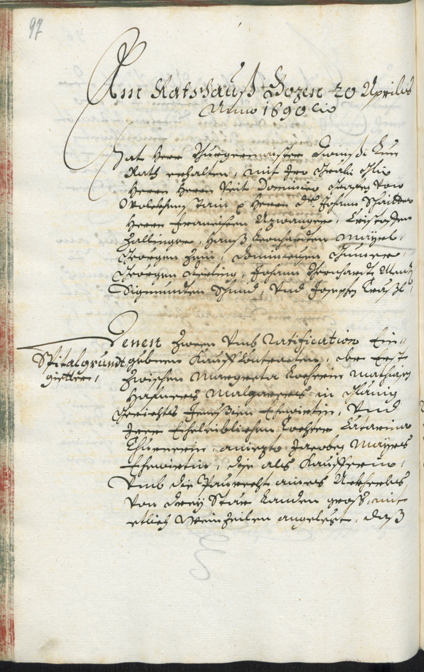 Stadtarchiv Bozen - BOhisto Ratsprotokoll 1689/91 