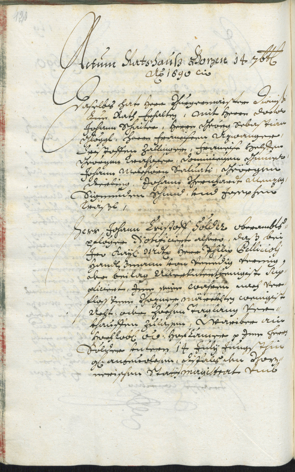 Stadtarchiv Bozen - BOhisto Ratsprotokoll 1689/91 