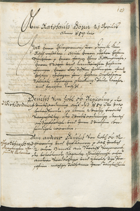 Stadtarchiv Bozen - BOhisto Ratsprotokoll 1689/91 