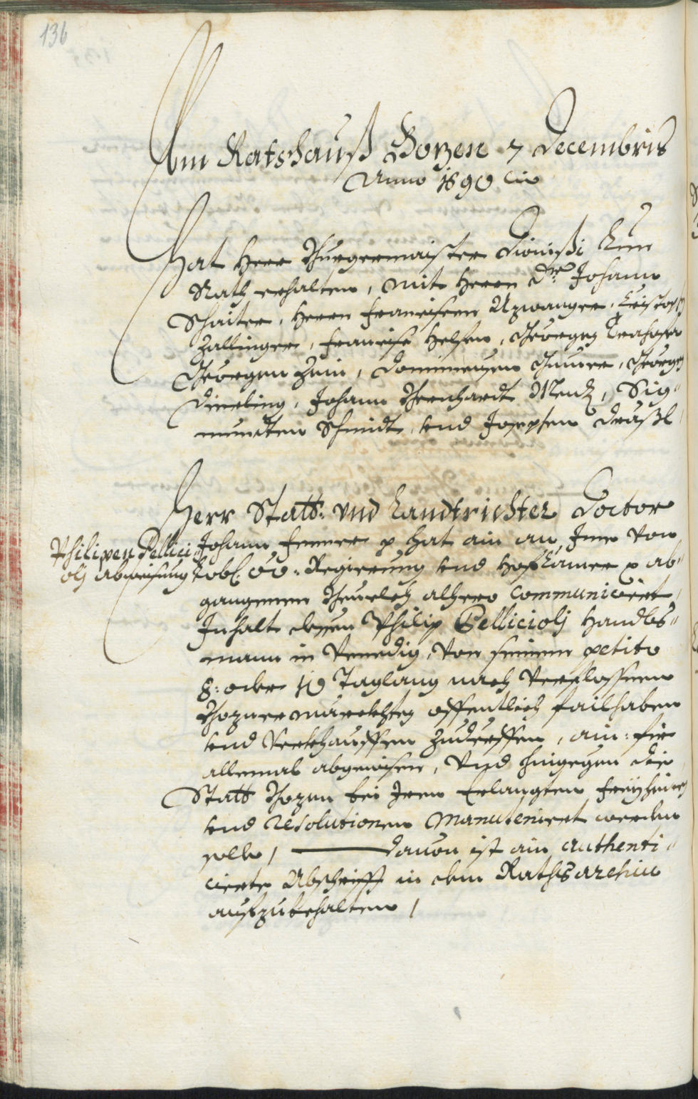 Stadtarchiv Bozen - BOhisto Ratsprotokoll 1689/91 