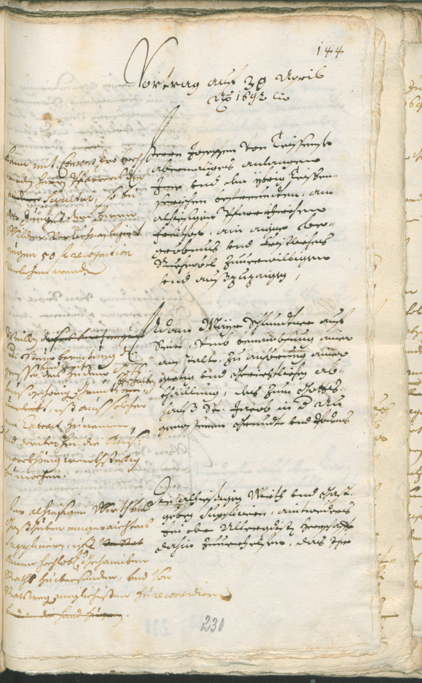 Civic Archives of Bozen-Bolzano - BOhisto Ratsprotokoll 1691/93 