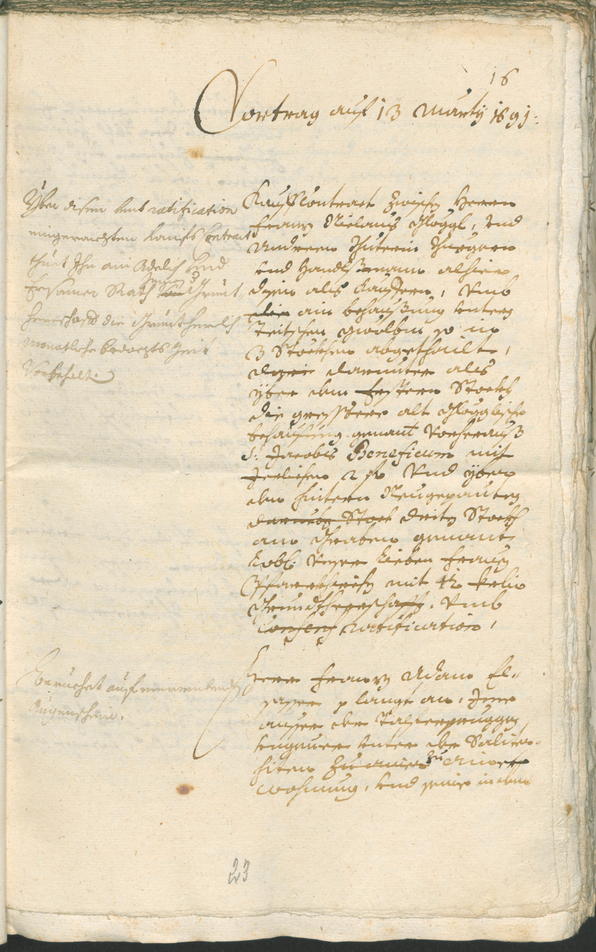 Stadtarchiv Bozen - BOhisto Ratsprotokoll 1691/93 