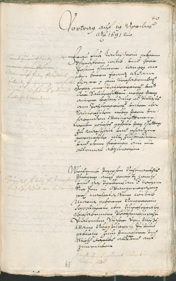 Stadtarchiv Bozen - BOhisto Ratsprotokoll 1691/93 