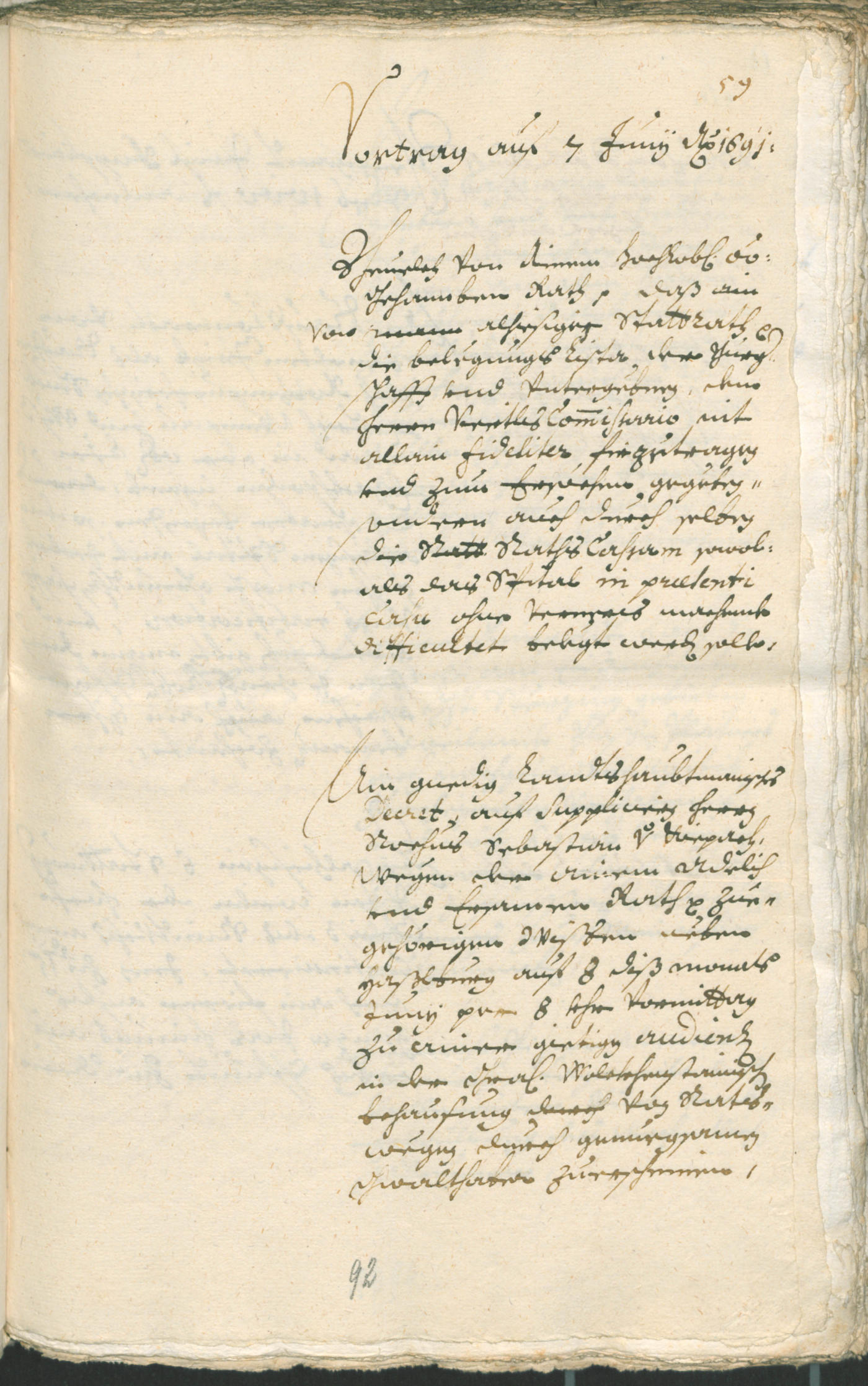 Stadtarchiv Bozen - BOhisto Ratsprotokoll 1691/93 