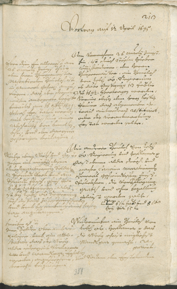 Civic Archives of Bozen-Bolzano - BOhisto Ratsprotokoll 1693/96 