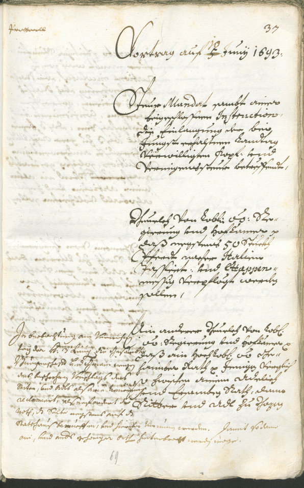 Stadtarchiv Bozen - BOhisto Ratsprotokoll 1693/96 