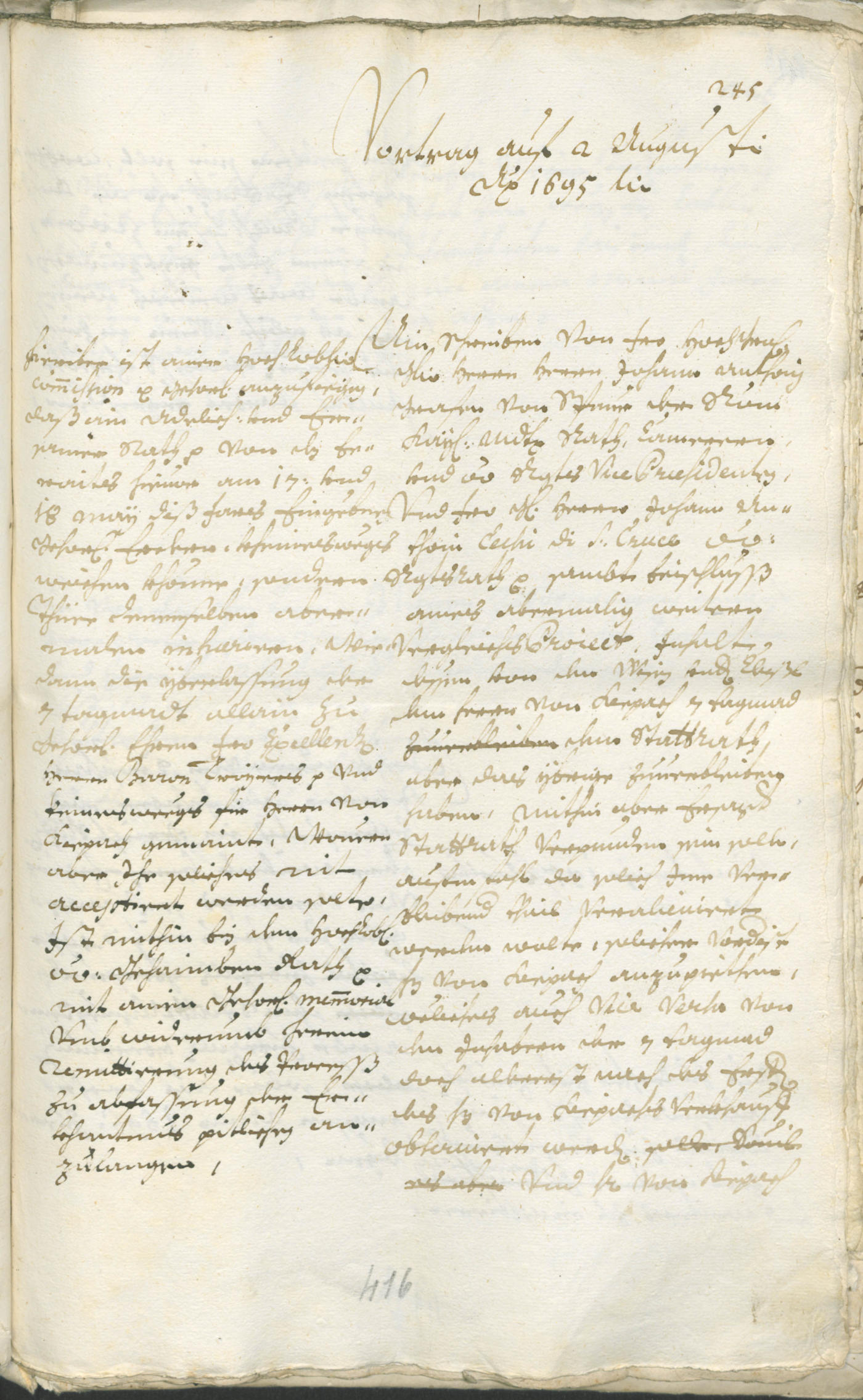 Civic Archives of Bozen-Bolzano - BOhisto Ratsprotokoll 1693/96 