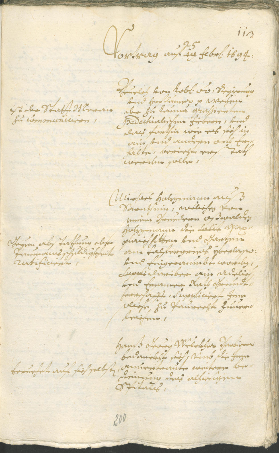 Stadtarchiv Bozen - BOhisto Ratsprotokoll 1693/96 