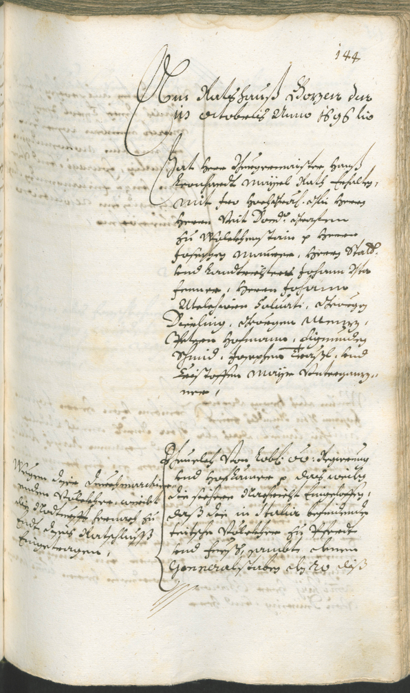 Stadtarchiv Bozen - BOhisto Ratsprotokoll 1696/99 