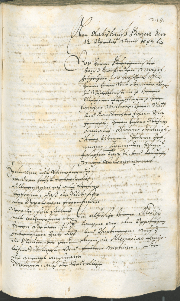 Stadtarchiv Bozen - BOhisto Ratsprotokoll 1696/99 