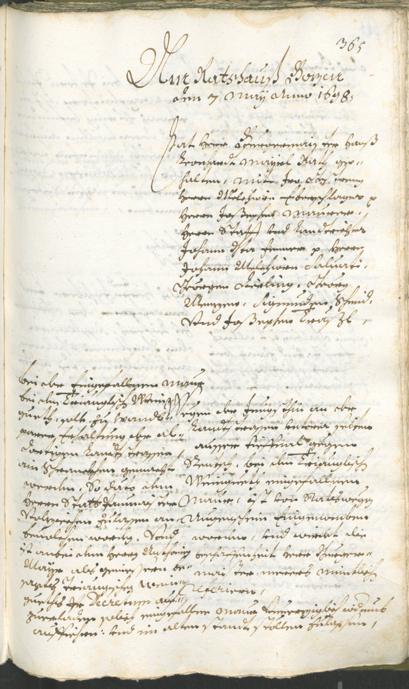 Stadtarchiv Bozen - BOhisto Ratsprotokoll 1696/99 