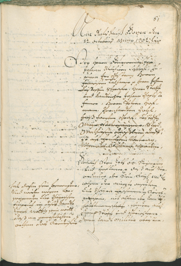 Civic Archives of Bozen-Bolzano - BOhisto Ratsprotokoll 1702/05 