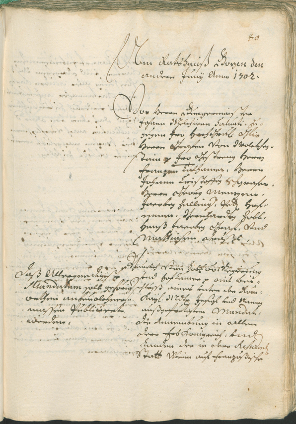 Civic Archives of Bozen-Bolzano - BOhisto Ratsprotokoll 1702/05 