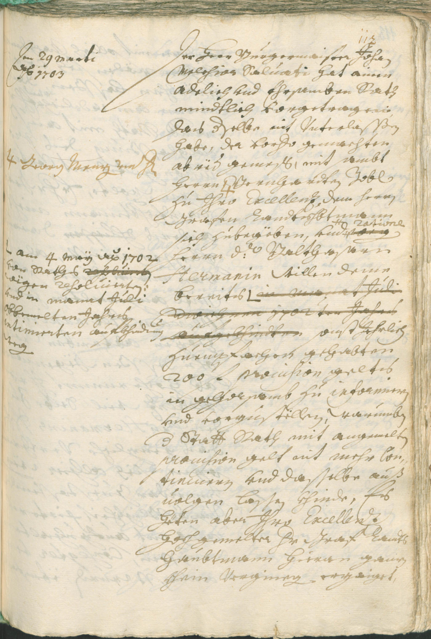 Stadtarchiv Bozen - BOhisto Ratsprotokoll 1702/05 