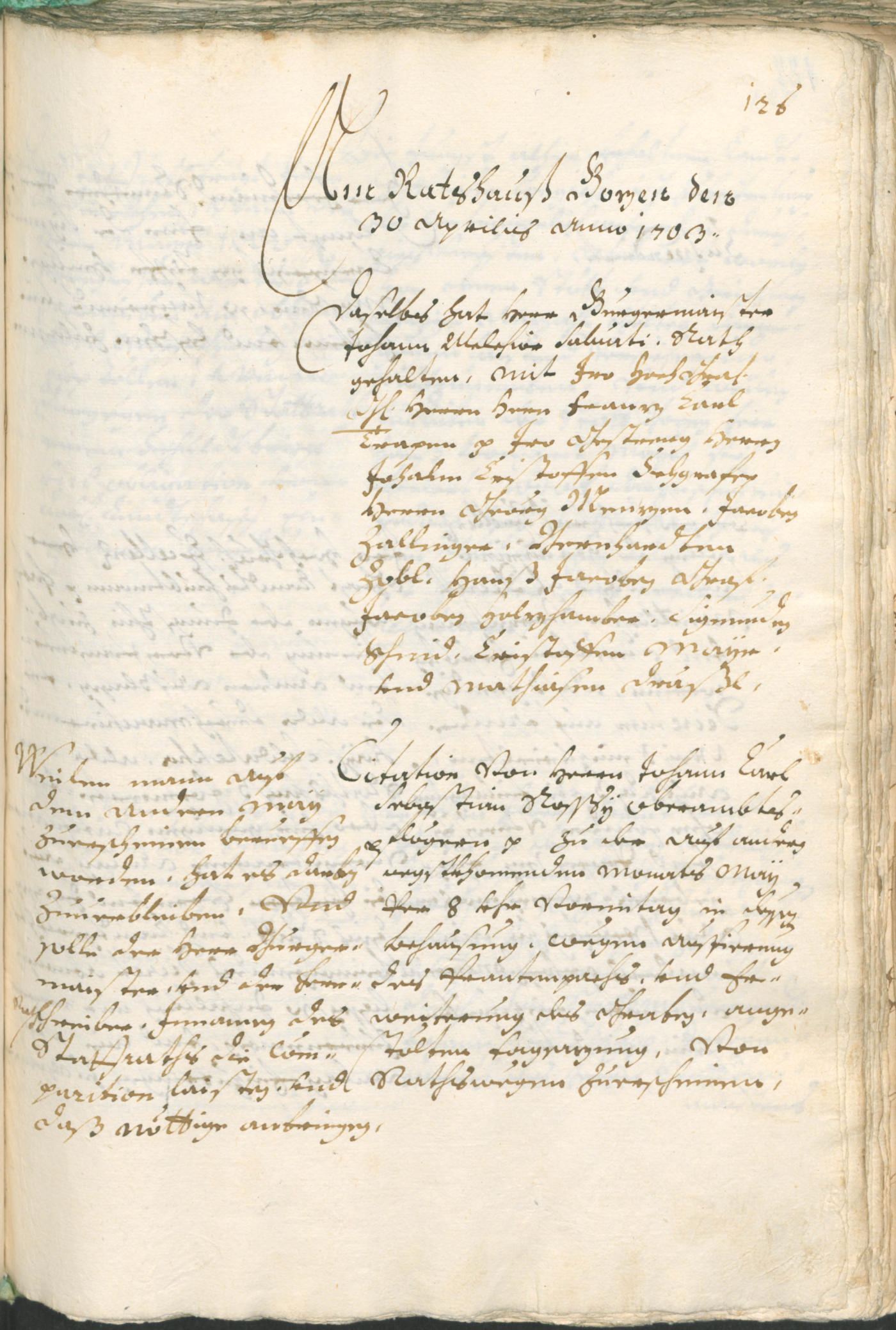 Stadtarchiv Bozen - BOhisto Ratsprotokoll 1702/05 