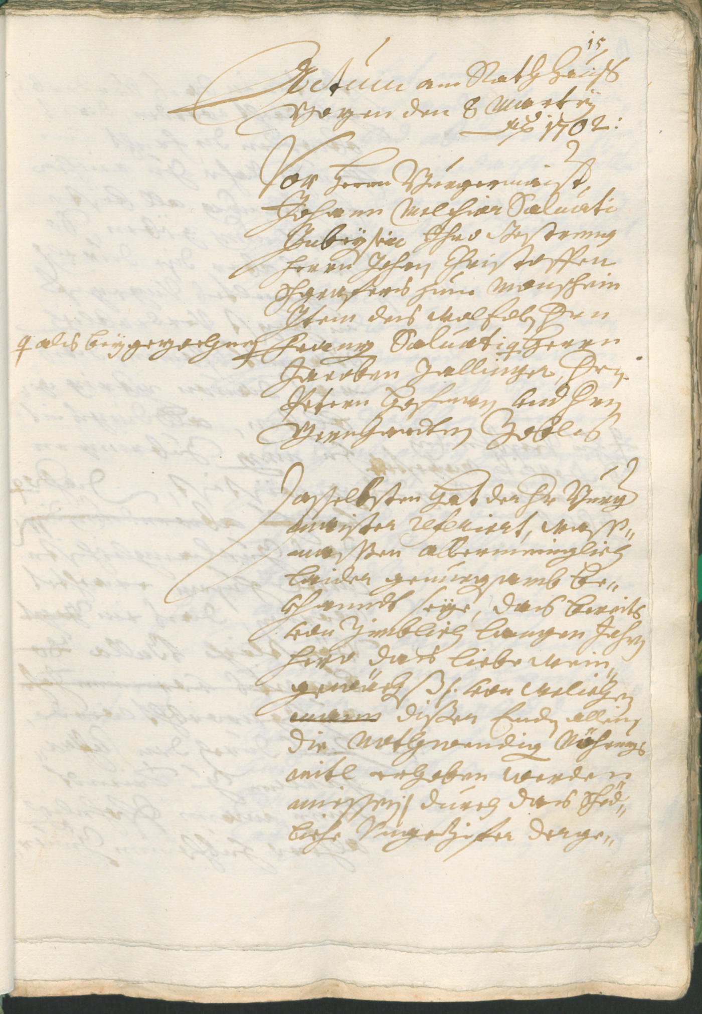 Stadtarchiv Bozen - BOhisto Ratsprotokoll 1702/05 