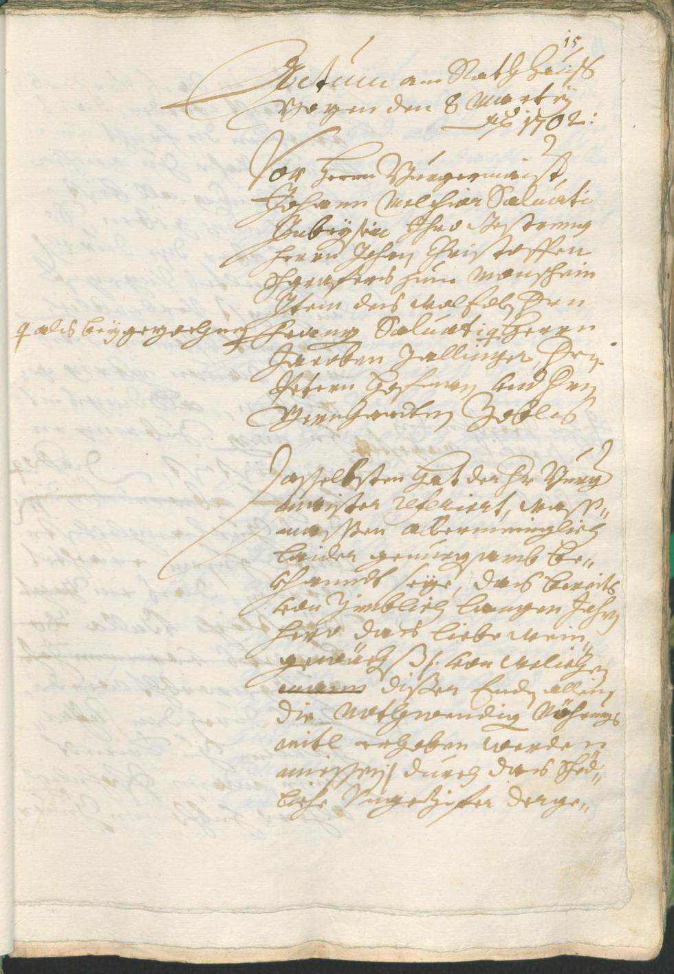 Stadtarchiv Bozen - BOhisto Ratsprotokoll 1702/05 