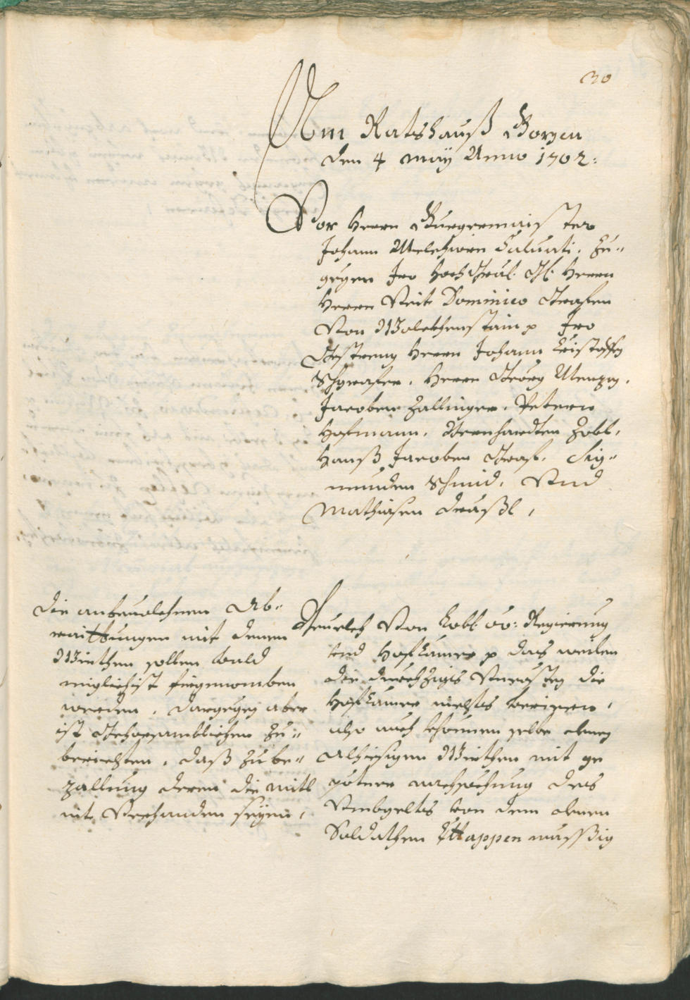 Civic Archives of Bozen-Bolzano - BOhisto Ratsprotokoll 1702/05 