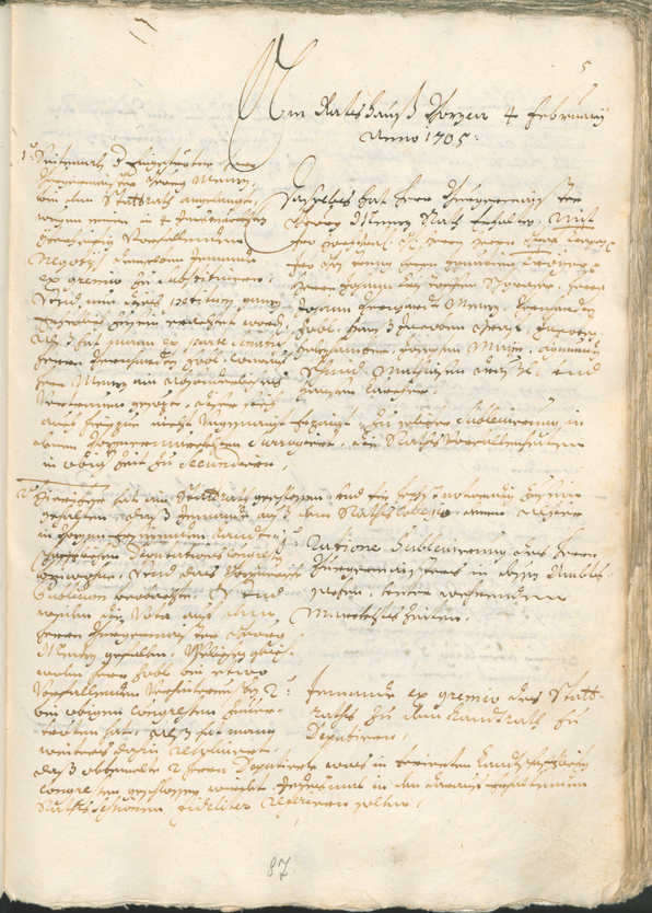 Archivio Storico della Città di Bolzano - BOhisto protocollo consiliare 1705/08 