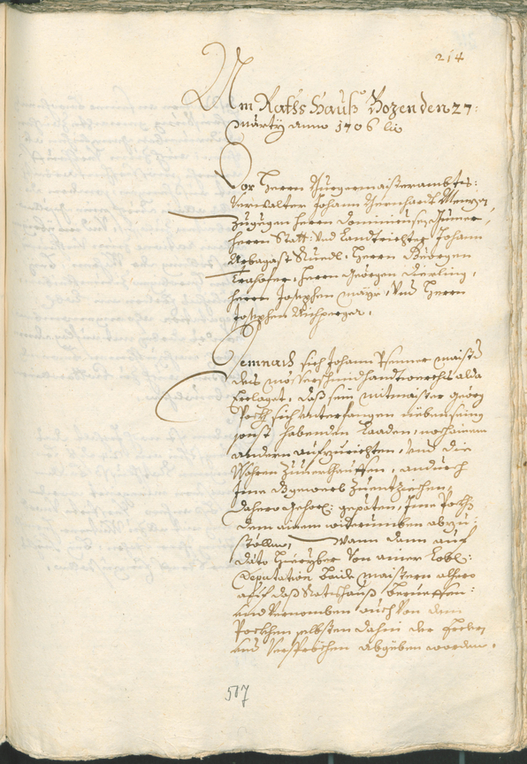 Civic Archives of Bozen-Bolzano - BOhisto Ratsprotokoll 1705/08 