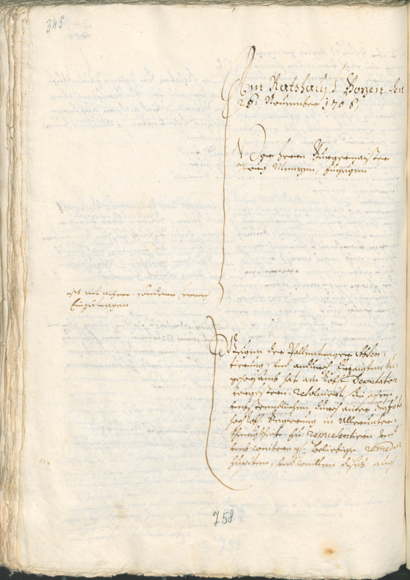 Civic Archives of Bozen-Bolzano - BOhisto Ratsprotokoll 1705/08 