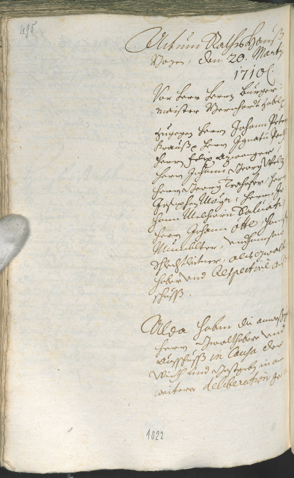 Civic Archives of Bozen-Bolzano - BOhisto Ratsprotokoll 1708/11 