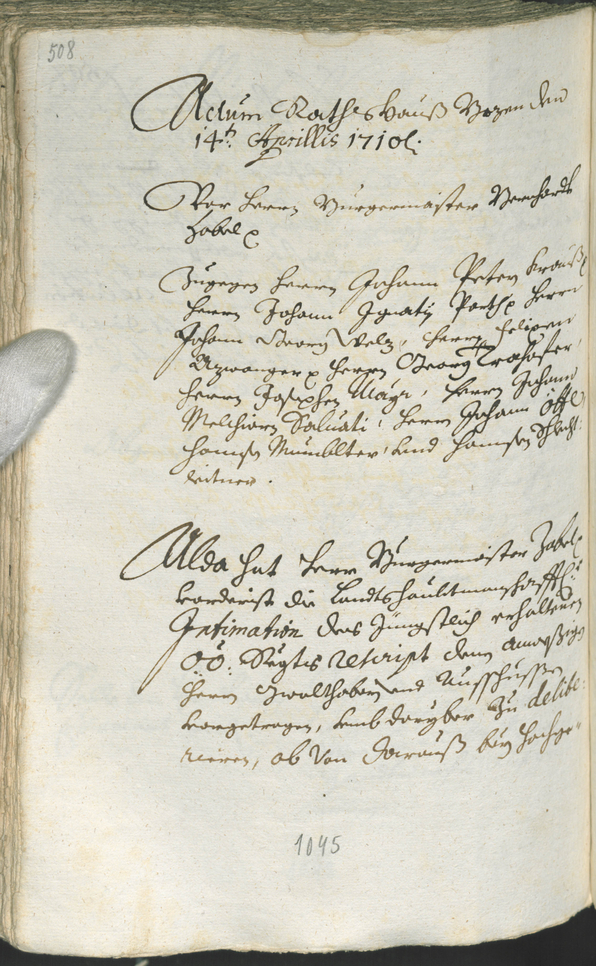 Civic Archives of Bozen-Bolzano - BOhisto Ratsprotokoll 1708/11 