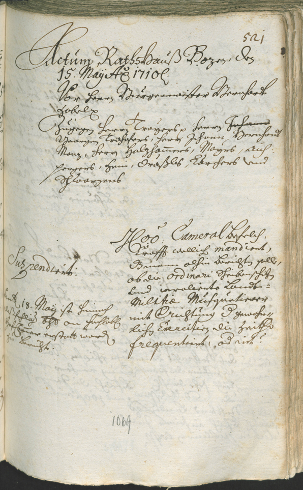 Civic Archives of Bozen-Bolzano - BOhisto Ratsprotokoll 1708/11 