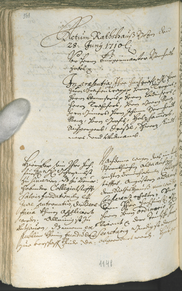 Archivio Storico della Città di Bolzano - BOhisto protocollo consiliare 1708/11 