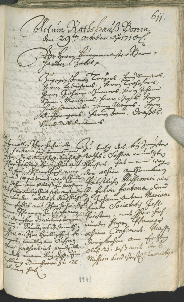 Civic Archives of Bozen-Bolzano - BOhisto Ratsprotokoll 1708/11 