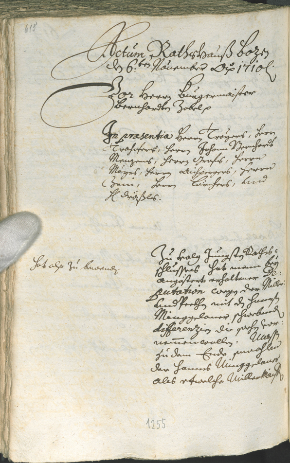 Civic Archives of Bozen-Bolzano - BOhisto Ratsprotokoll 1708/11 