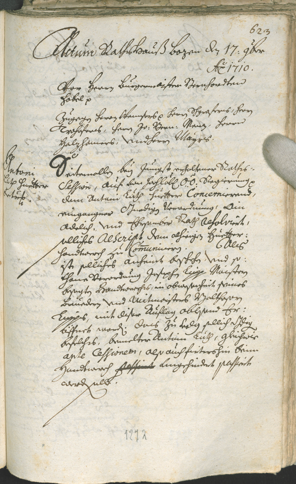 Civic Archives of Bozen-Bolzano - BOhisto Ratsprotokoll 1708/11 