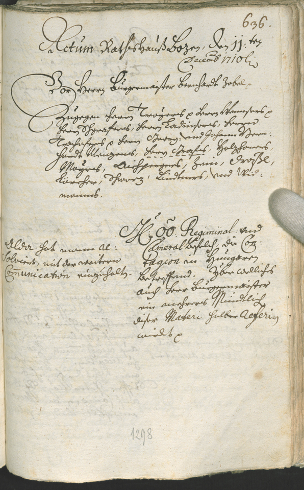 Civic Archives of Bozen-Bolzano - BOhisto Ratsprotokoll 1708/11 