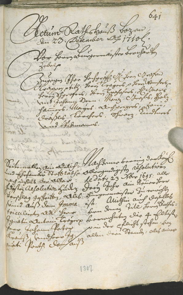 Civic Archives of Bozen-Bolzano - BOhisto Ratsprotokoll 1708/11 