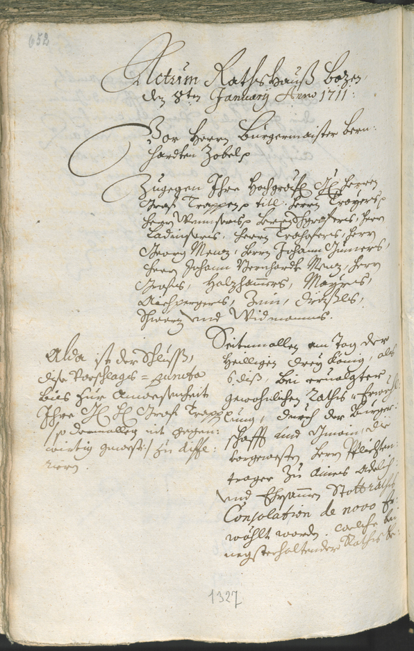 Civic Archives of Bozen-Bolzano - BOhisto Ratsprotokoll 1708/11 