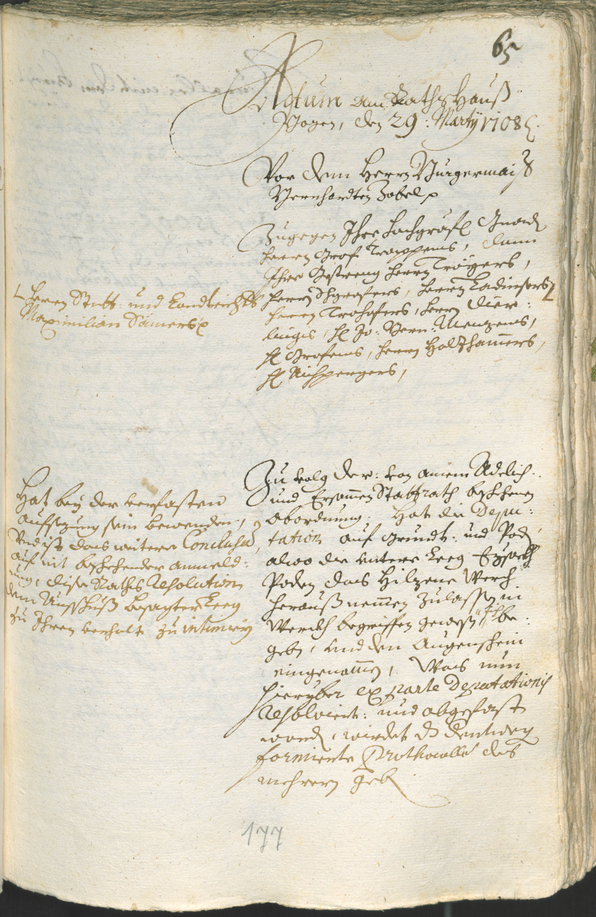 Civic Archives of Bozen-Bolzano - BOhisto Ratsprotokoll 1708/11 