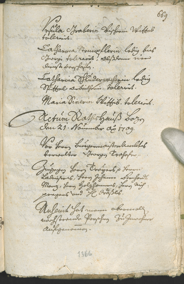 Civic Archives of Bozen-Bolzano - BOhisto Ratsprotokoll 1708/11 