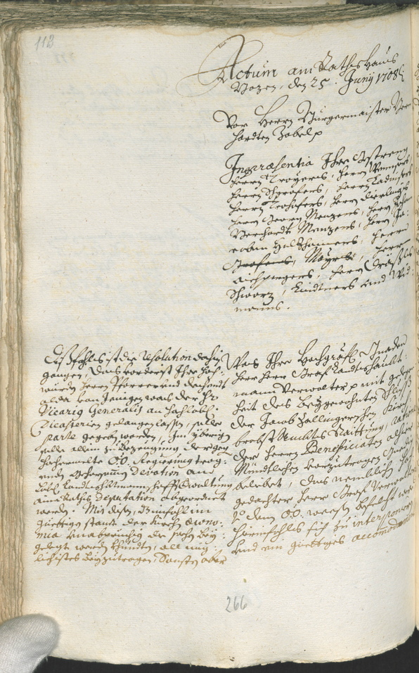 Civic Archives of Bozen-Bolzano - BOhisto Ratsprotokoll 1708/11 