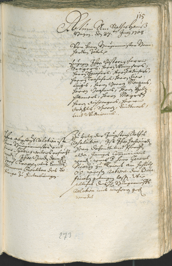 Civic Archives of Bozen-Bolzano - BOhisto Ratsprotokoll 1708/11 