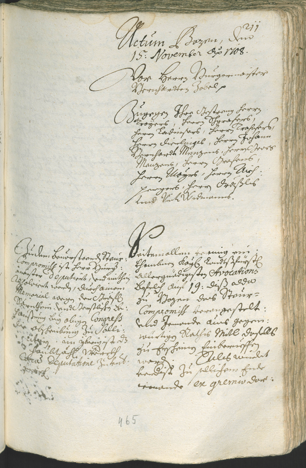 Civic Archives of Bozen-Bolzano - BOhisto Ratsprotokoll 1708/11 