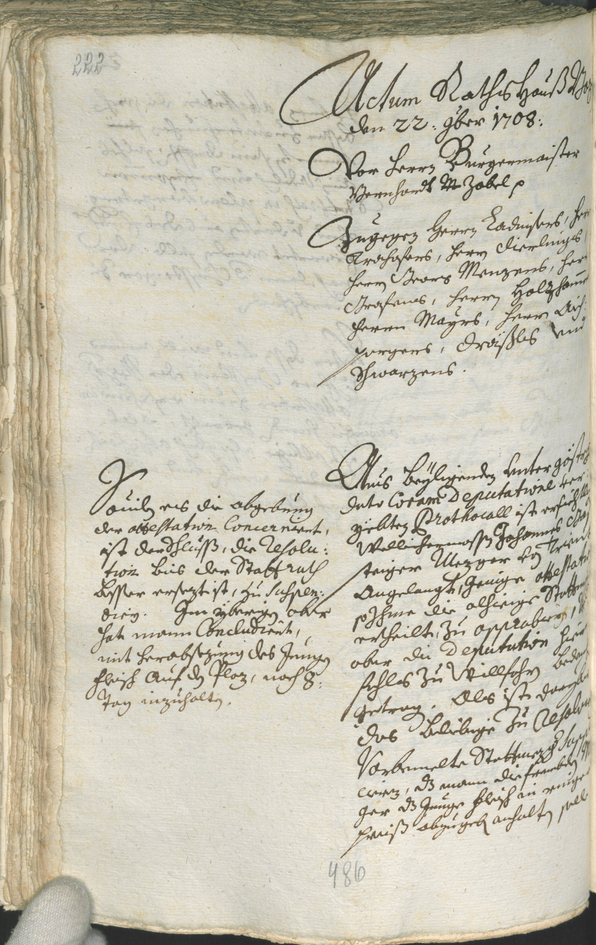 Stadtarchiv Bozen - BOhisto Ratsprotokoll 1708/11 