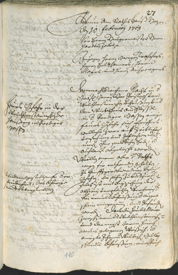 Stadtarchiv Bozen - BOhisto Ratsprotokoll 1708/11 