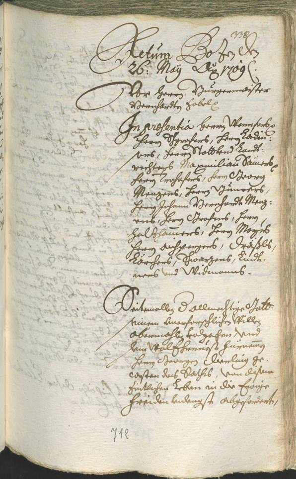 Stadtarchiv Bozen - BOhisto Ratsprotokoll 1708/11 