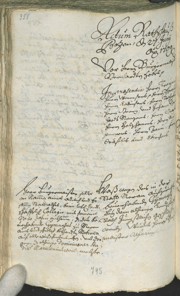 Civic Archives of Bozen-Bolzano - BOhisto Ratsprotokoll 1708/11 