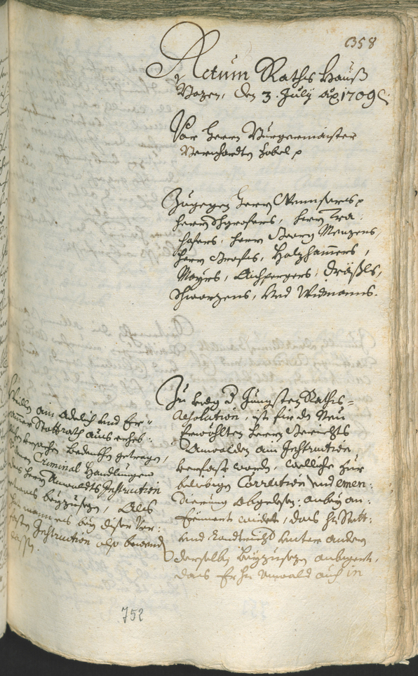 Civic Archives of Bozen-Bolzano - BOhisto Ratsprotokoll 1708/11 