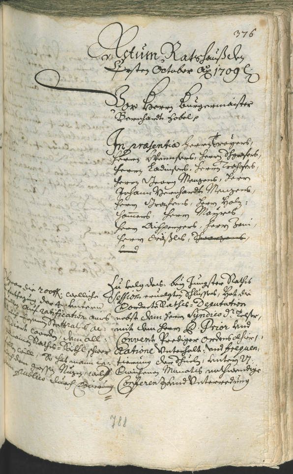 Stadtarchiv Bozen - BOhisto Ratsprotokoll 1708/11 