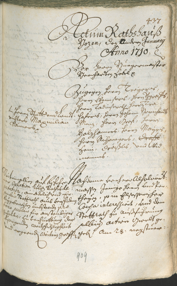 Stadtarchiv Bozen - BOhisto Ratsprotokoll 1708/11 