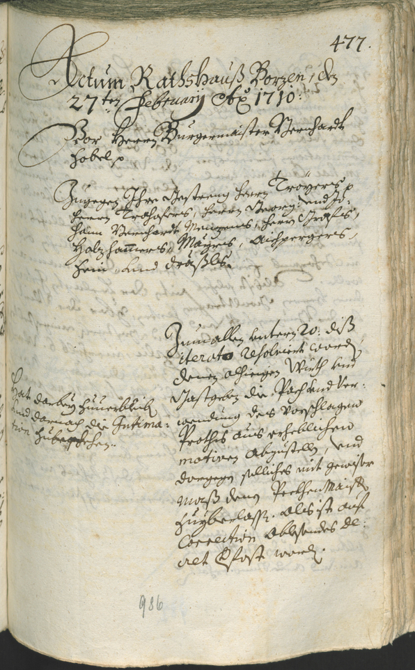 Civic Archives of Bozen-Bolzano - BOhisto Ratsprotokoll 1708/11 